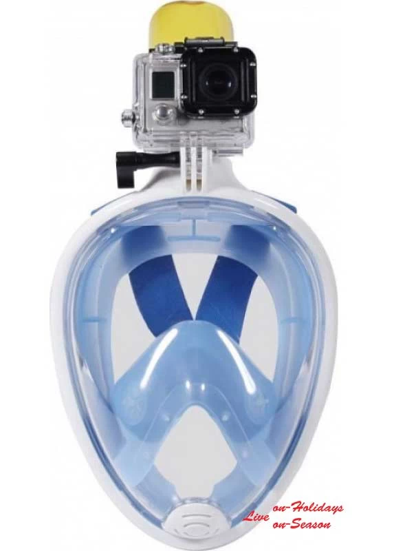Μάσκα Θαλάσσης Full Face Μαύρη με Βάση για Action Camera Free Breath M2068G S-M 884955 (Preview 6)