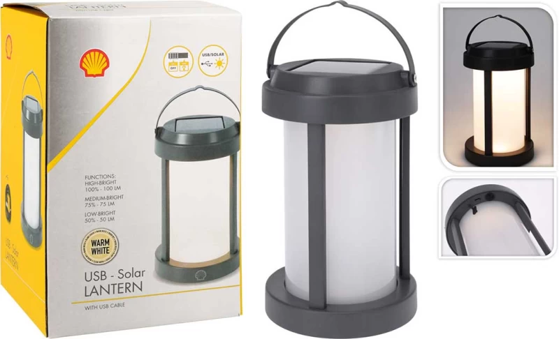 Shell Solar - Ηλιακό ή USB Επαναφορτιζόμενο Φανάρι 100 Lumens - 462990 (Preview 1)