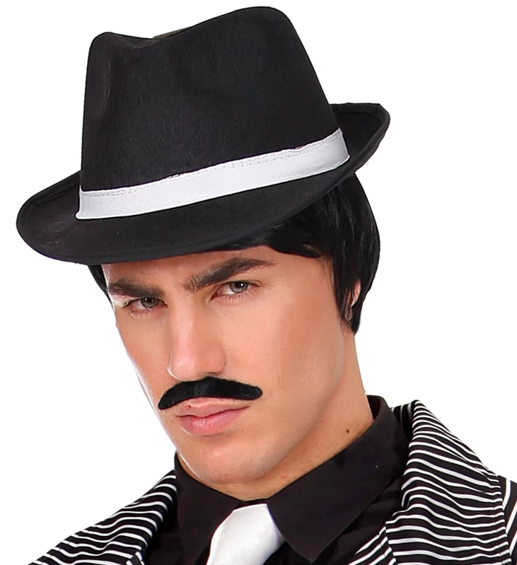 Καπέλο Καβουράκι Τσόχινο με Άσπρη Κορδέλα Deluxe 318411 (Preview 4)