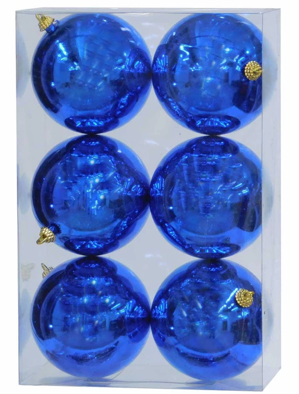 Σετ 6 Τεμάχια Χριστουγεννιάτικες Μπάλες Μπλέ 10cm 232809 (Preview 1)