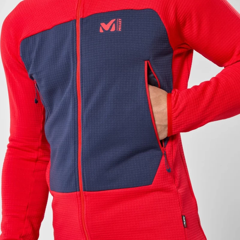 Ζακέτα ορειβασίας ανδρική fleece Millet FUSION GRID HOODIE M /Red (Preview 5)
