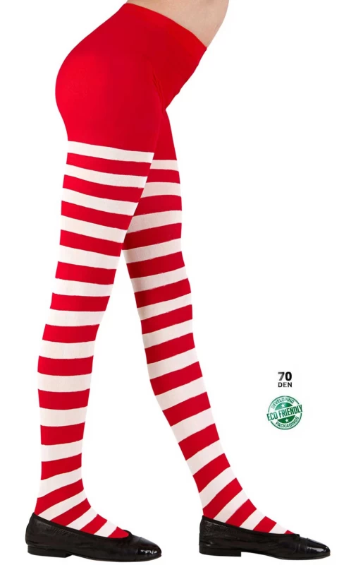 Παιδικό Καλσόν Ριγέ Άσπρο Κόκκινο 70 DEN 01232 - 4 έως 6 ετών (Preview 1)