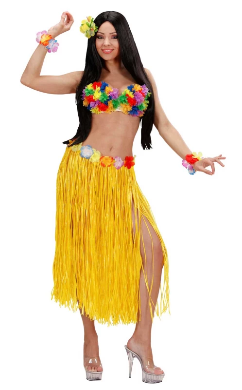 Αποκριάτικη Φούστα Χαβανέζας με Λουλούδια 78cm 33694 (Preview 3)