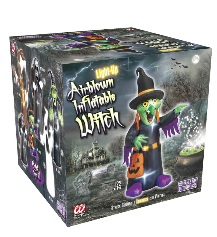 Halloween Φουσκωτό Διακοσμητικό Μάγισσα με Φώς 122cm 75035 (Preview 2)