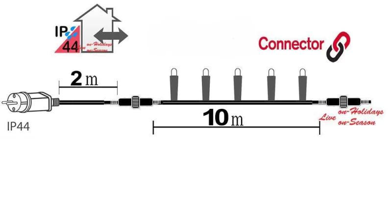 200 Led Λαμπάκια G/Orange Επεκτεινόμενα με Πρόγραμμα 10m - IP44 - 62319 (Preview 4)