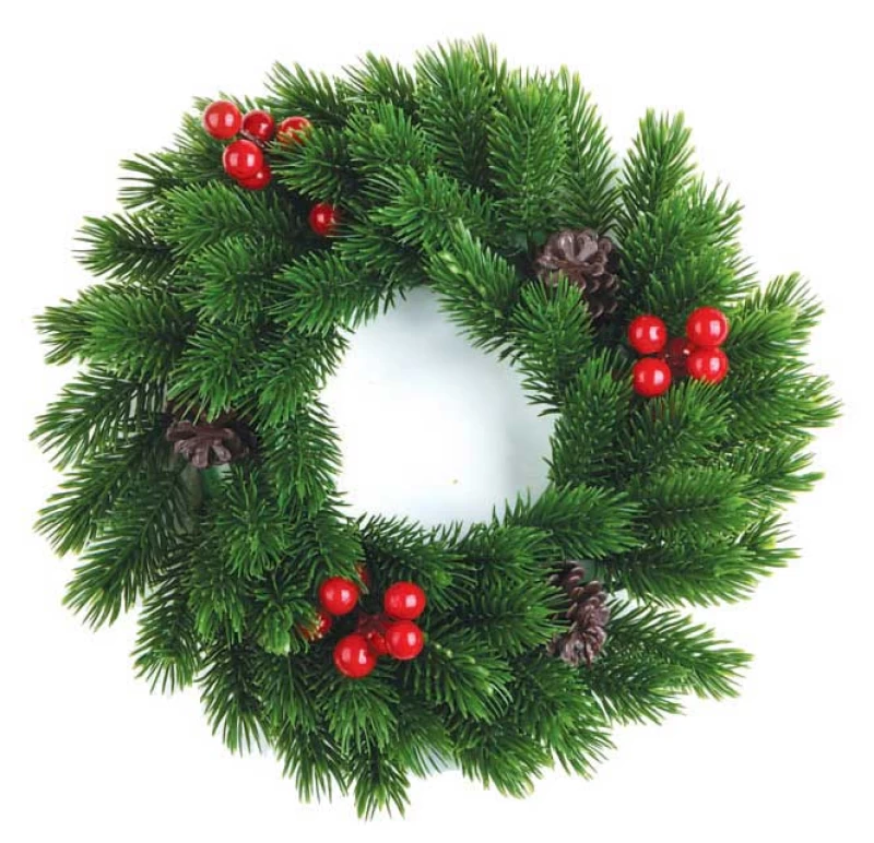 Χριστουγεννιάτικο Στεφάνι Πεύκο με Κουκουνάρι 40cm 57911 - Plastic (Preview 1)