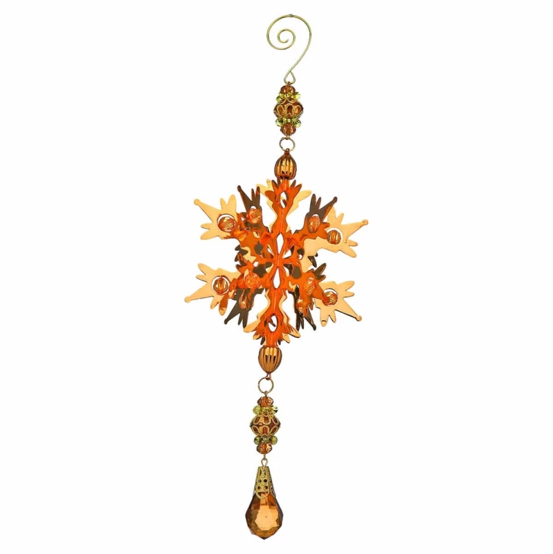 JΚ Home Décor - Στολίδι Χιονονιφάδα Μεταλλική Μπρονζέ 27cm (Preview 1)