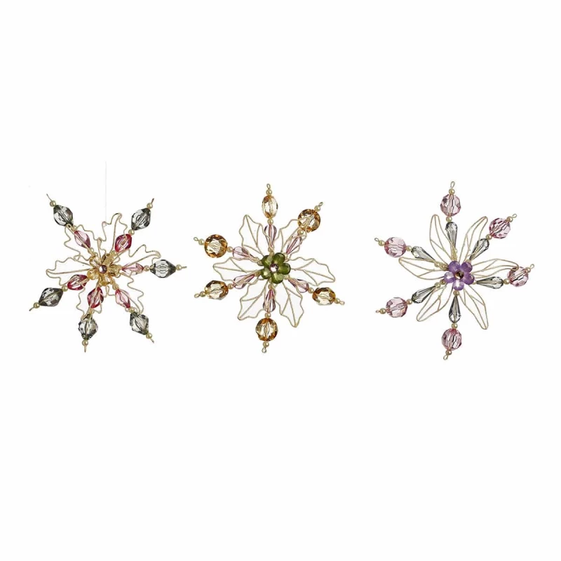 JΚ Home Décor - Στολίδι Χιονονιφάδα S/3 (Preview 1)