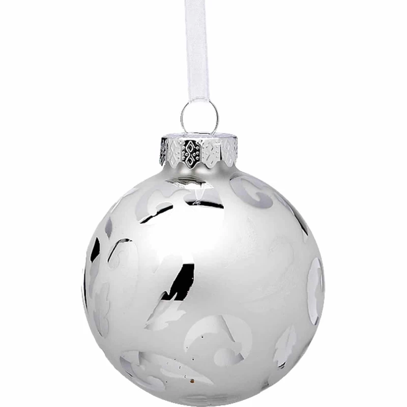 JΚ Home Décor - Μπάλα Γυάλινη Ασημί 7cm S/3 (Preview 1)