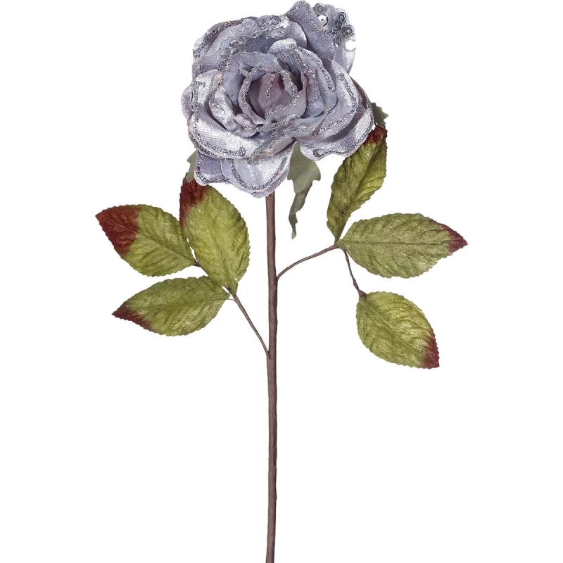 JΚ Home Décor - Κλαδί Τριαντάφυλλο Ασημί (Preview 1)
