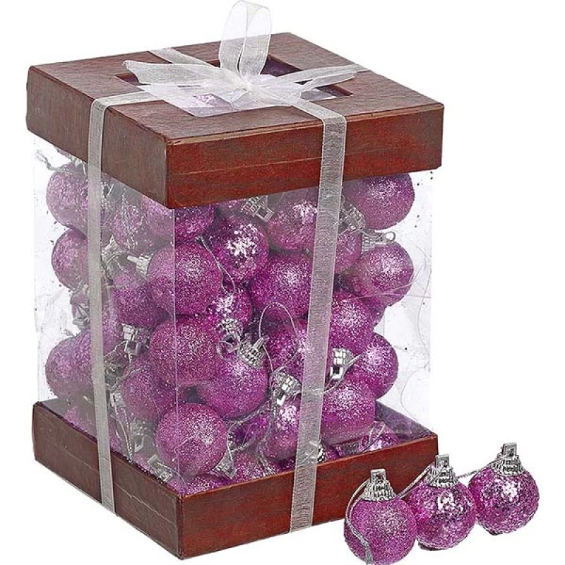 JΚ Home Décor - Μπάλες Φελιζόλ Χριστουγέννων Ροζ S/96 3cm (Preview 1)