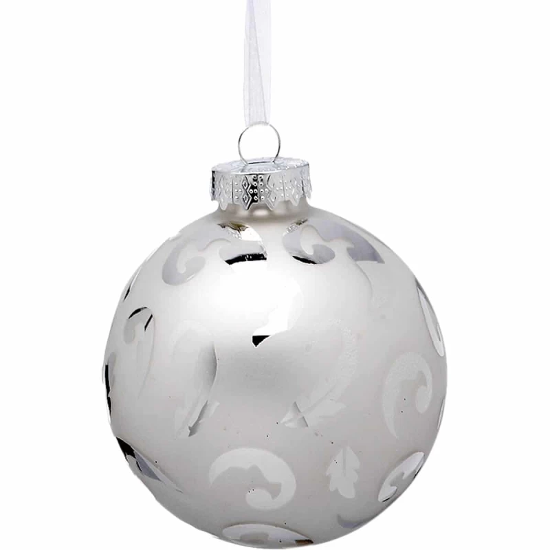 JΚ Home Décor - Μπάλα Γυάλινη Ασημί 9cm S/3 (Preview 1)