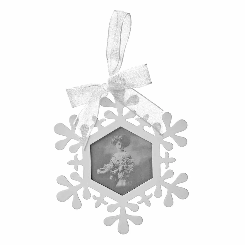 JΚ Home Décor - Κορνίζα Μεταλλική Στολίδι Νιφάδα 8cm (Preview 1)