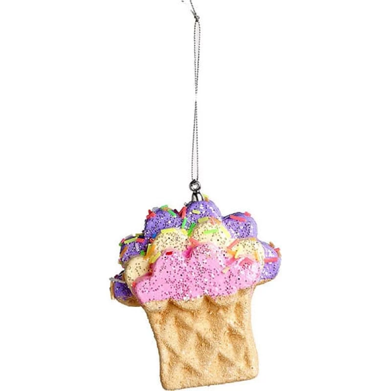JΚ Home Décor - Στολίδι Δέντρου Παγωτό Κρεμαστό 2Σχδ 11cm (Preview 1)
