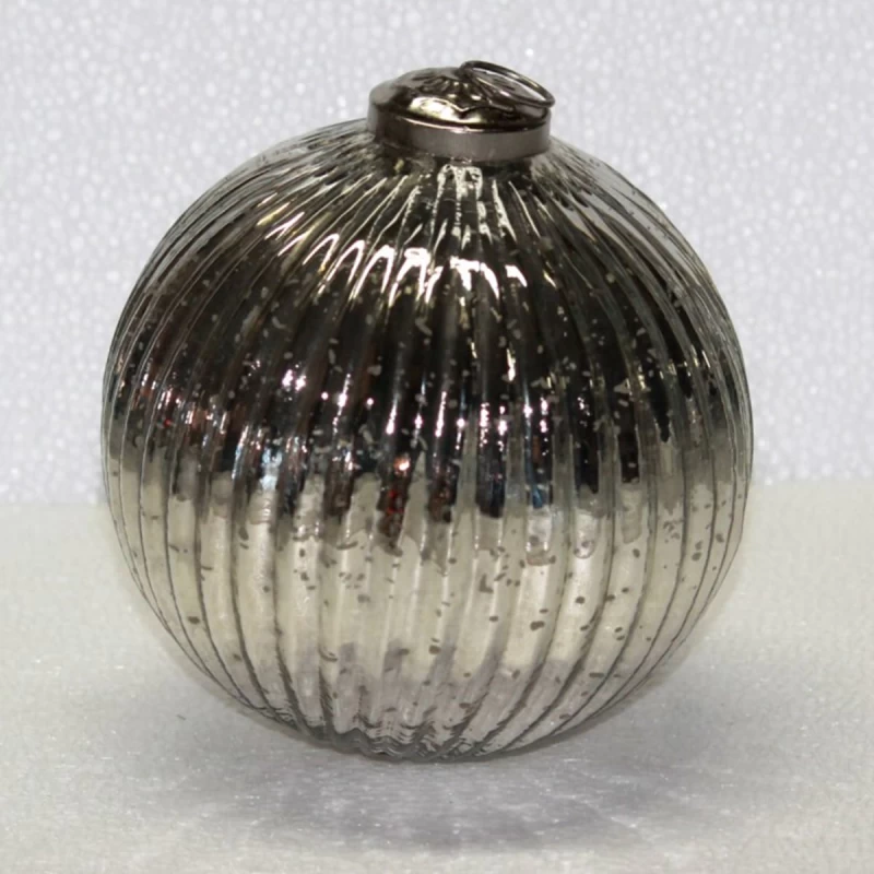 JΚ Home Décor - Μπάλα Γυάλινη 13cm Ασημί (Preview 1)