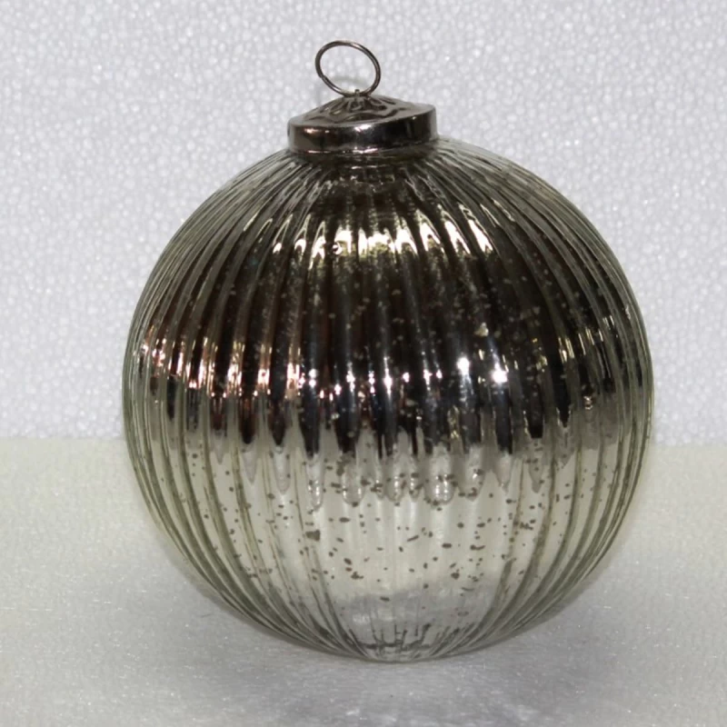 JΚ Home Décor - Μπάλα Γυάλινη 15cm Ασημί (Preview 1)
