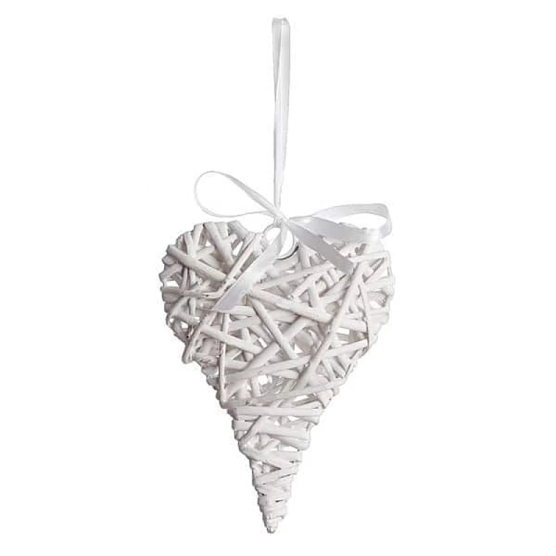 JΚ Home Décor - Ψάθινη Καρδιά Λευκή Κρεμαστή 14x20cm (Preview 1)