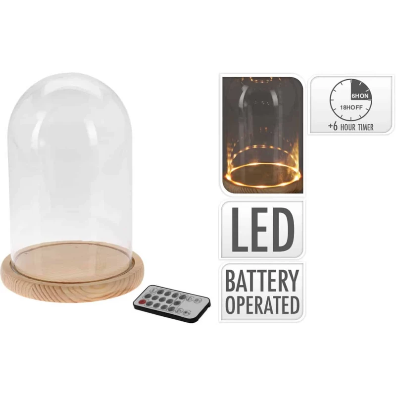 JΚ Home Décor - Γυάλινη Καμπάνα LED (Preview 1)