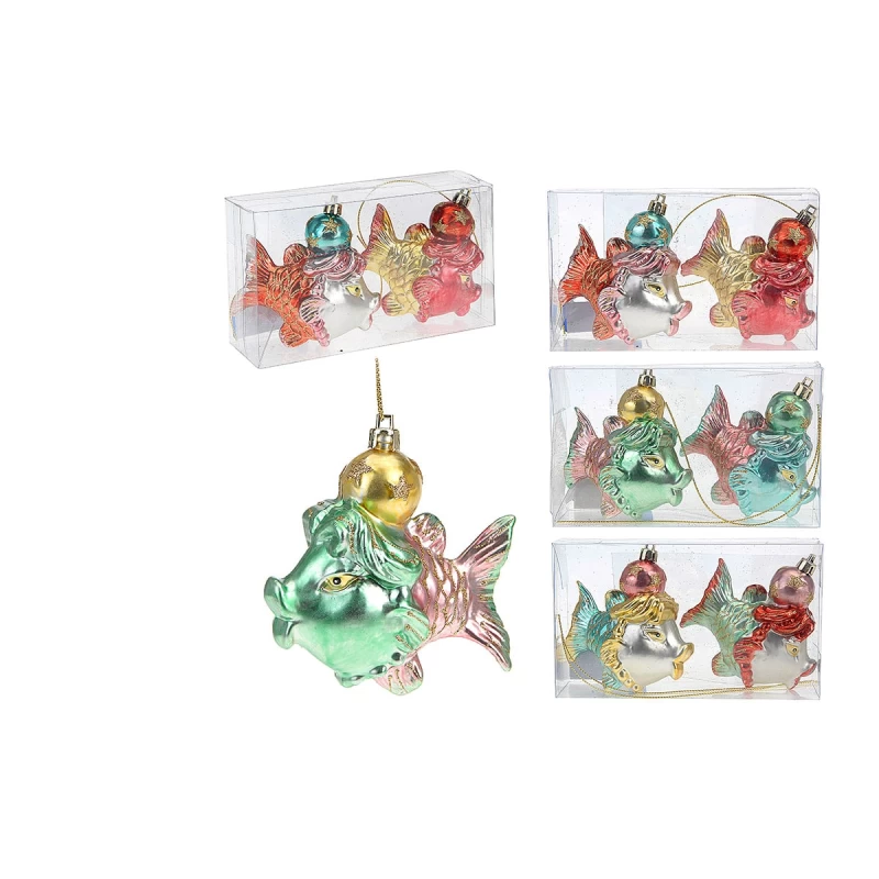 JΚ Home Décor -  Στολίδι Ψαράκια S/2 3Σχδ 10cm (Preview 1)
