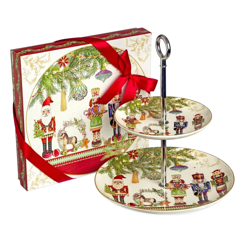 JΚ Home Décor - Γλυκιέρα Πορσελάνη 2-Επιπέδων (Preview 1)