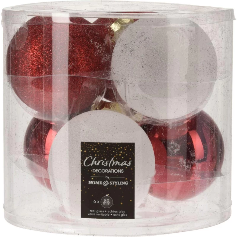 JΚ Home Décor - Μπάλα Γυάλινη 3Σχδ S/6 8cm (Preview 1)