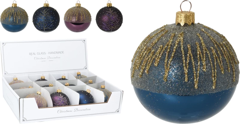 JΚ Home Décor - Μπάλα Γυάλινη με Glitter 8cm 4Σχδ (Preview 1)