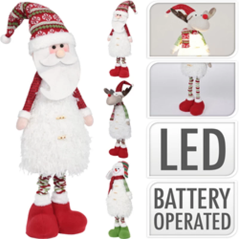 JΚ Home Décor - Φιγούρα Χριστουγέννων LED 3Σχδ 24x95cm (Preview 1)