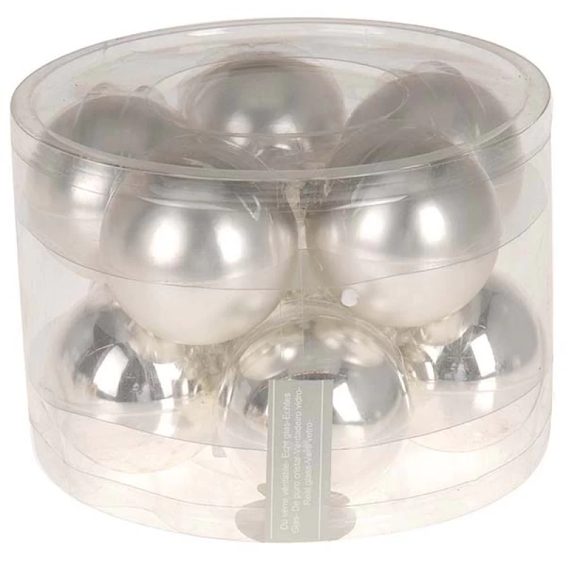 JΚ Home Décor - Μπάλα Γυάλινη S/10 Ασημί 6cm (Preview 1)