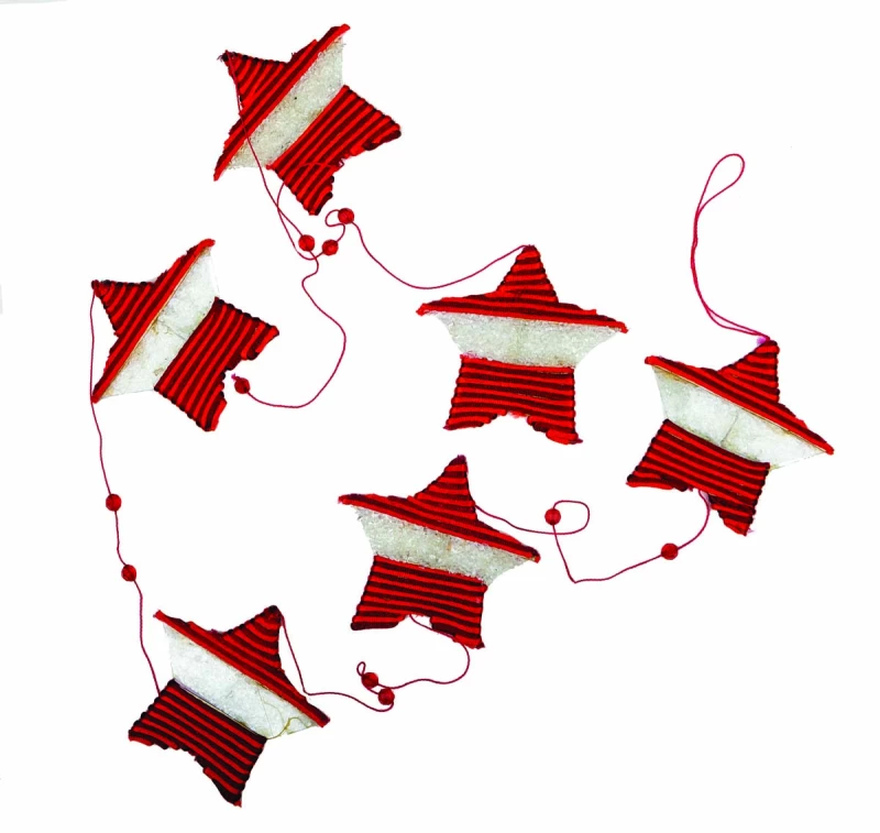 JΚ Home Décor - Γιρλάντα Κόκκινη Αστεράκια (Preview 1)