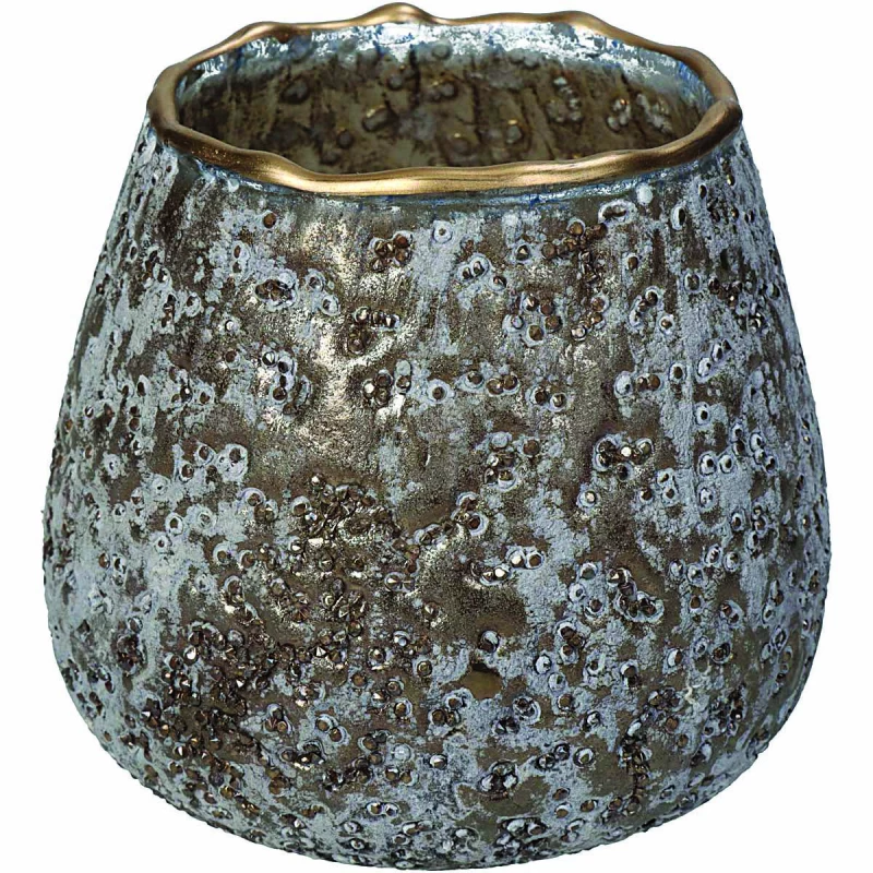 JΚ Home Décor - Κηροπήγιο Γυάλινο Καφέ 11x11x11cm (Preview 1)