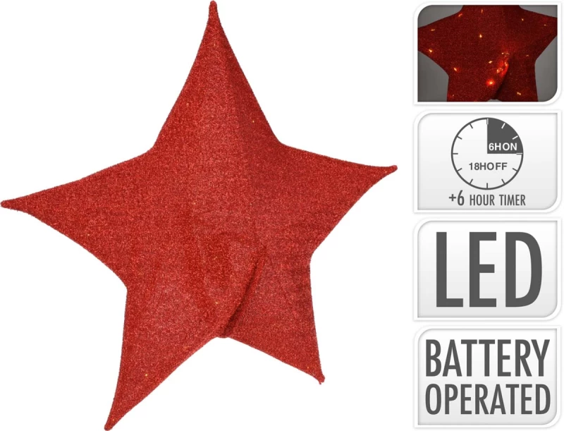 JΚ Home Décor - Αστέρι Κρεμαστό Κόκκινο 40LED 70x26cm (Preview 1)