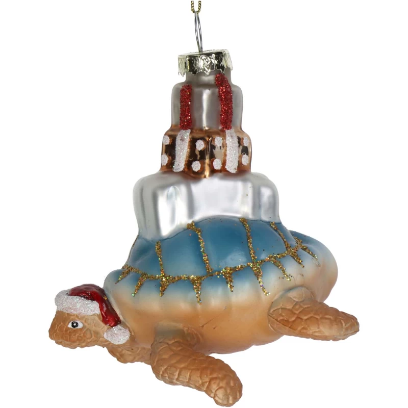 JΚ Home Décor - Στολίδι Θαλάσσια Χελώνα με Δώρα 9.5cm (Preview 1)