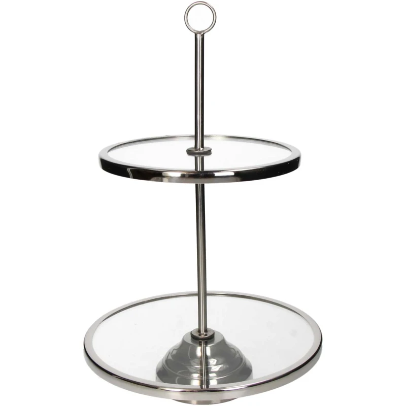 JK Home Décor - Εταζέρα από Σίδερο & Γυαλί Ασημί 26x41cm (Preview 1)