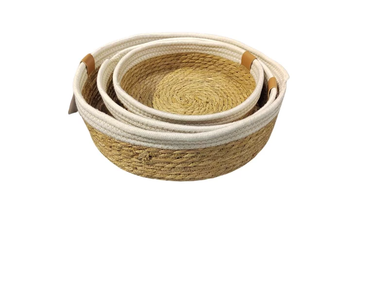 JK Home Décor - Καλάθι Seagrass Φυσικό 26-34x7-9cm S/3 (Preview 1)