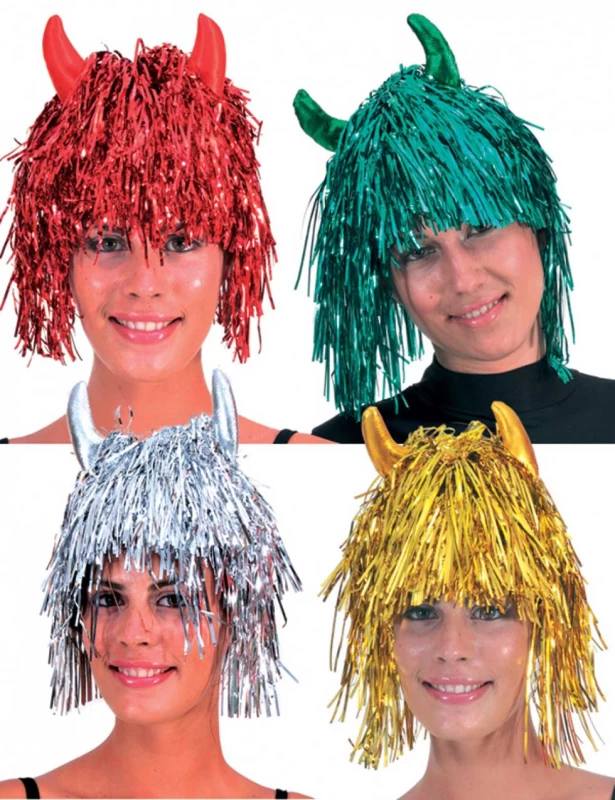 Αποκριάτικη Περούκα Tinsel Devil Red 51014111 (Preview 1)