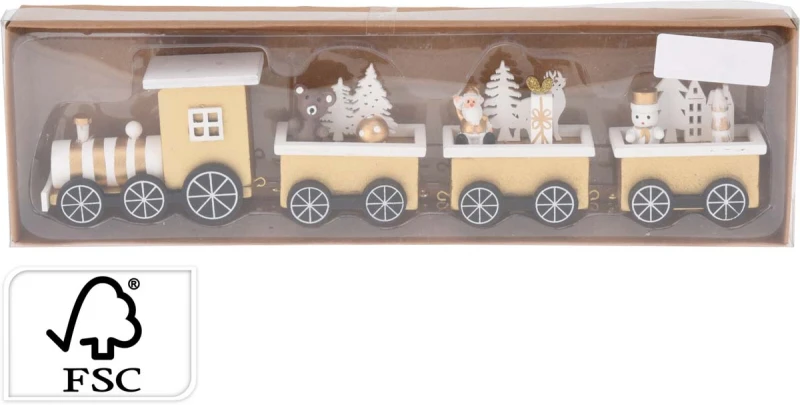 JK Home Décor - Τρενάκι Ξύλινο 31cm 2Σχδ (Preview 1)