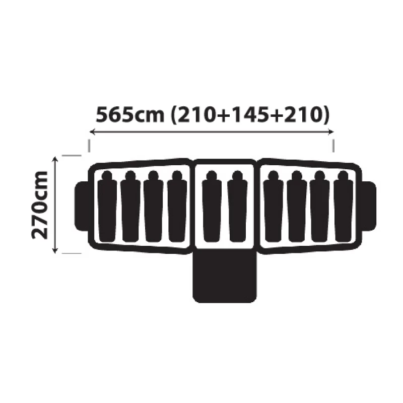 OZTRAIL Seascape Dome 8+2P Tent, Οικογενειακή Σκηνή, 565 x 270 x 200(ύψος) cm, DTMSEAS (Preview 5)