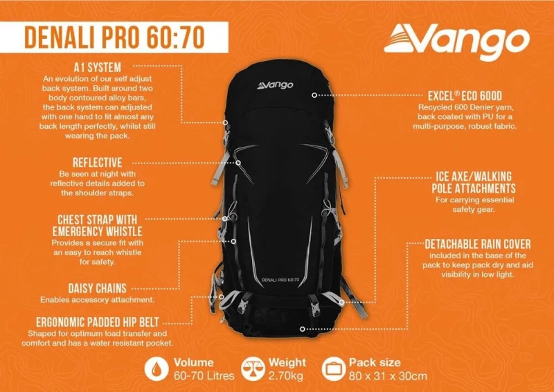 VANGO Denali PRO 60:70, Ορειβατικό Σακίδιο Πλάτης RUUDENALI000003 /Black (Preview 11)