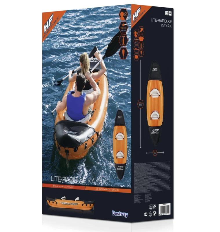 Hydro-Force Rapid X2 Set BESTWAY, Φουσκωτό καγιάκ δύο ατόμων, Μήκος: 3.21m, Αντοχή: 18 (Preview 4)
