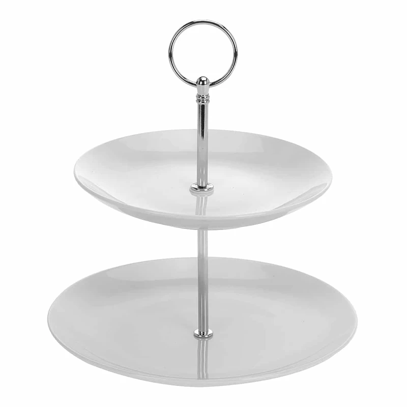 JK Home Décor - Εταζέρα 2-Επιπέδων από Πορσελάνη 22x21cm (Preview 1)