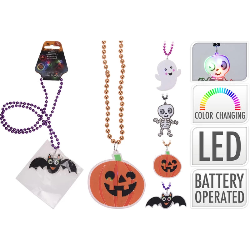 JK Home Décor - Κολιέ Halloween με LED 7x54cm 4Σχδ (Preview 1)