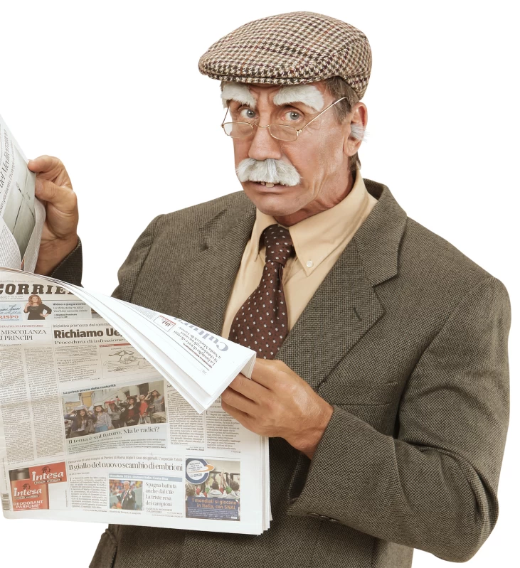 Αποκριάτικη Μεταμφίεση Γέρου Φρύδια και Μουστάκι Γκρί 319222 (Preview 3)