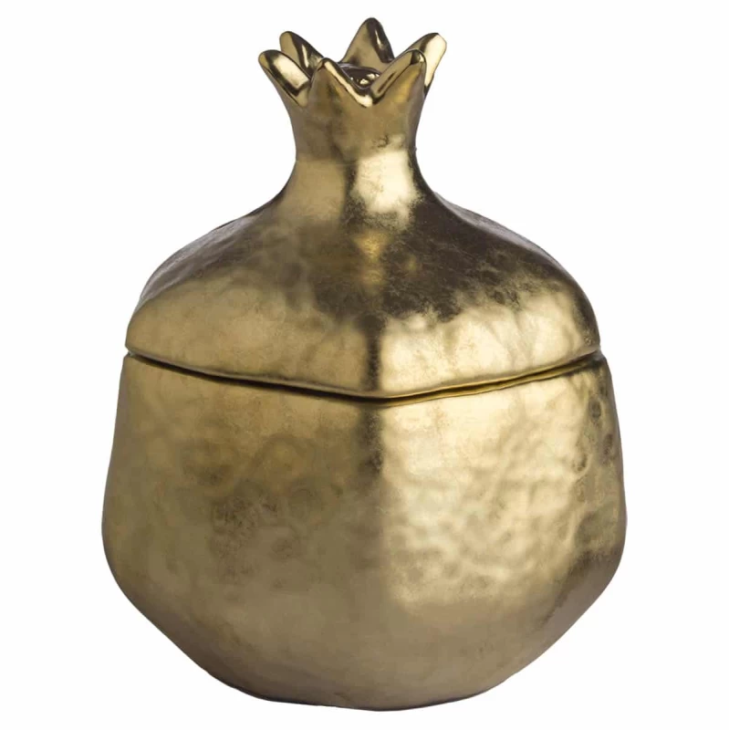 JΚ Home Décor - Ρόδι Κεραμικό Ανοιγόμενο Χρυσό 16x11cm (Preview 1)