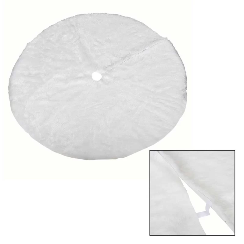 Χριστουγεννιάτικη Άσπρη Ποδιά Δέντρου Velvet 100cm 238212 (Preview 2)