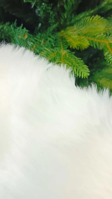 Χριστουγεννιάτικη Άσπρη Ποδιά Δέντρου Velvet 100cm 238212 (Preview 3)