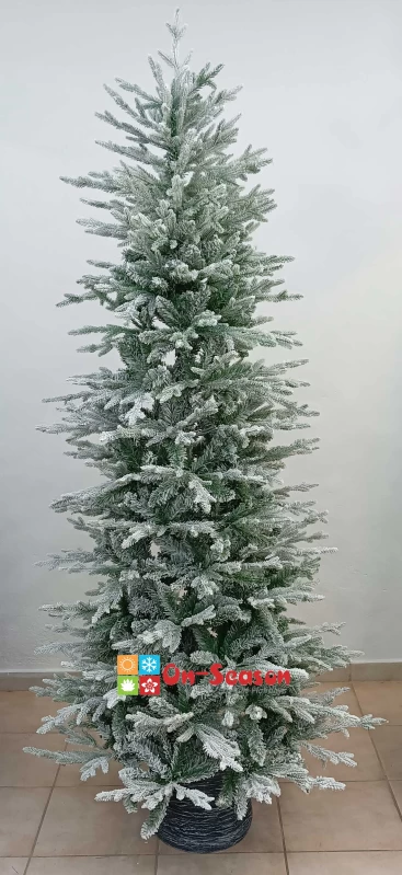 Slim Χιονισμένο Χριστουγεννιάτικο Δέντρο Δρυάδα Με Βάση Γλάστρα 210cm 240068 (Preview 2)