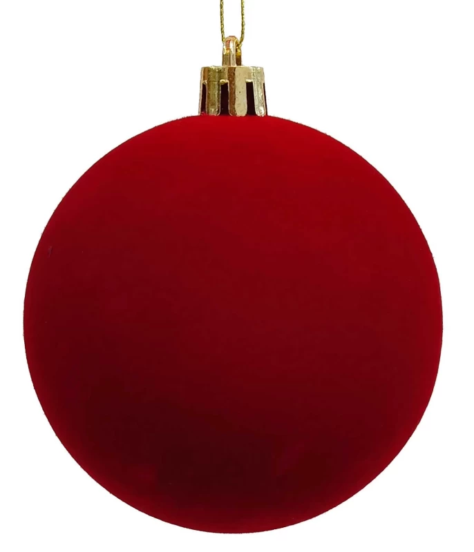 Χριστουγεννιάτικη Κόκκινη Μπάλα Velvet 10cm 26292 (Preview 1)