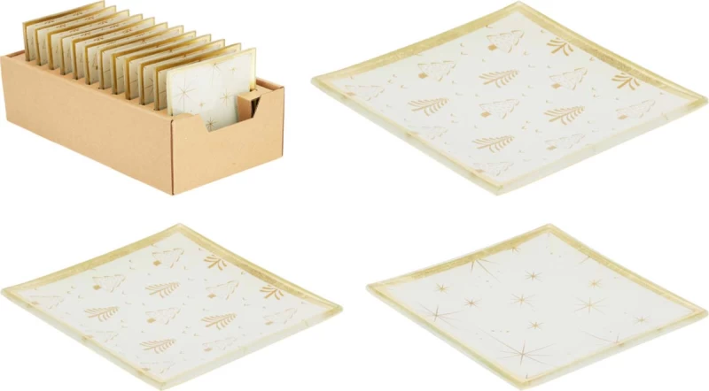 JK Home Décor - Πιατέλα από Γυαλί Χρυσό 10x10cm 2Σχδ (Preview 1)