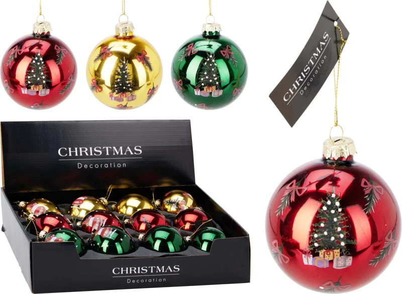 JK Home Décor - Μπάλα Χριστουγέννων Shinny από Γυαλί 8cm 3Σχδ (Preview 1)
