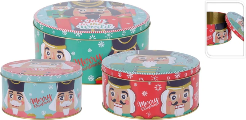 JK Home Décor - Κουτί Μεταλλικό με Καρυοθραύστη 14-20x6-8cm S/3 (Preview 1)